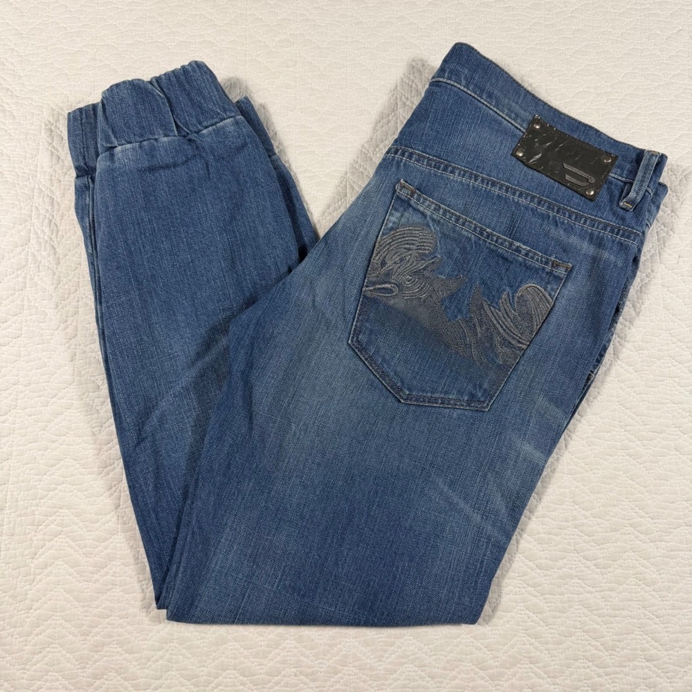Diesel Joyze Stretch Jogger Jeans Mens 31 x32 (Fits 36x27.5) Blue Wash Denim
